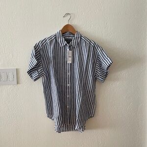 J.Crew Capitaine shirt in striped Baird McNutt Irish linen